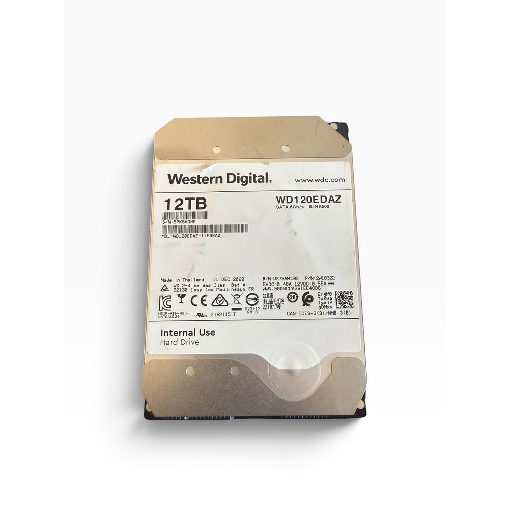 Western Digital 12TB WD120EDAZ SATA 6Gb/s 3.5" Internal Hard Drive HDD